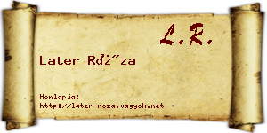 Later Róza névjegykártya